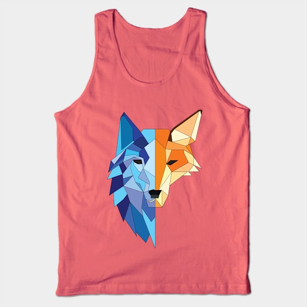 Geometric Wolf/Fox Tank Top by VisionarySerendipity